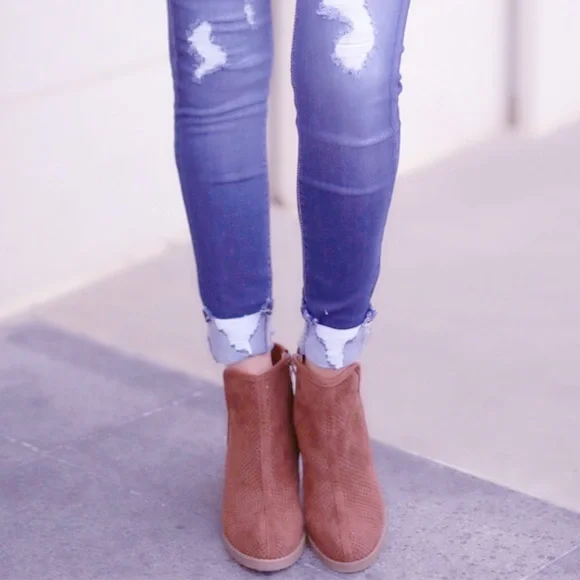 Perforated Ankle Booties - Picture 5 of 8